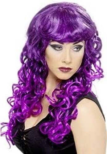 Siren purple curly wig - curly,