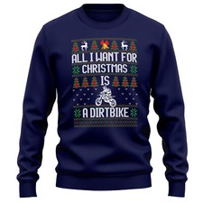 All I Want For Christmas is a Dirtbike Sweatshirt Motocross Him Stunt Bike Me...