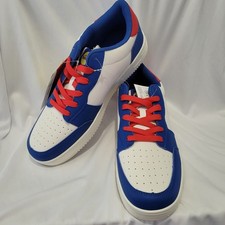 New Lidl Trainers Mens Size 8 White Blue Lace Up Low Top