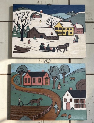 2pcs vtg american folk art - vtg.,