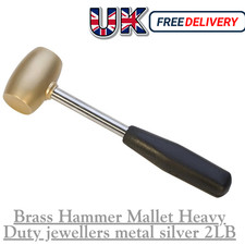 2lb Brass Mallet Hammer for Jewelry Stamping, Texturing & Metal Forming Tools