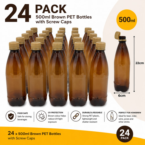 500ml brown pet - pet, with