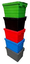 Attached Lid Containers - 68 Litre Heavy Duty Plastic Storage Boxes