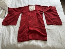 Vintage Red Silk Kimono Jacket Size M Lined Textured Floral 