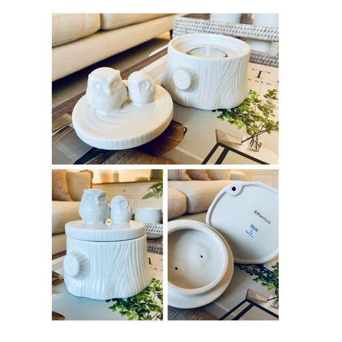 Partylite ceramic owl tea - ceramic,