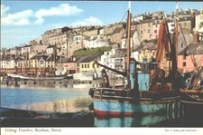BRIXHAM, FISHING TRAWLERS, Devon - Vintage POSTCARD