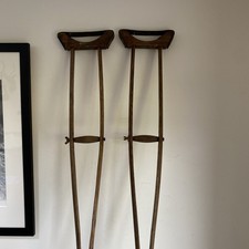 Old Vintage Wooden Crutches H E Browning & Co 