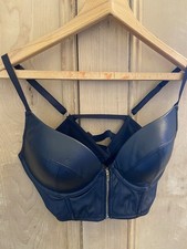 Hunkemoller Pirate Collection Faux Leather Bra Corset Top Uk 34D