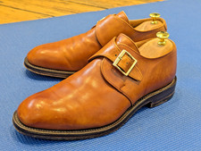 JOSEPH CHEANEY NICKY MONKSTRAP BENCH GRADE SHOES BROWN TAN CALF LEATHER UK10