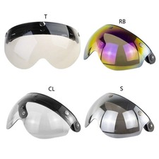 Open Face Helmet Visor Motorcycle Helmet Bubble Visor Lens Bubble Shield 3-Snap