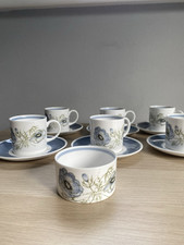 Wedgwood - Glen Mist - Coffee Set- Susie Cooper - 6 Cups 6 Saucers & Sugar Bowl