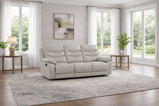 GREY Italian Leather 3 Seater