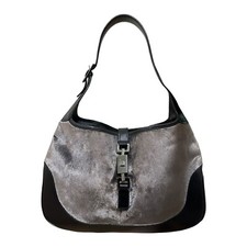 GUCCI Fall Winter 1999 Velvet Leather Jackie O Hobo Shoulder Bag