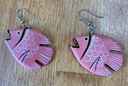 Hand painted pink fish - pink,