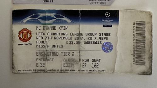 Ticket manchester united - ticket,