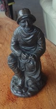 Country Character Figurine Of Fisherman With Net