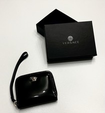 Versace Mainline Black patent Leather Purse Silver Medusa