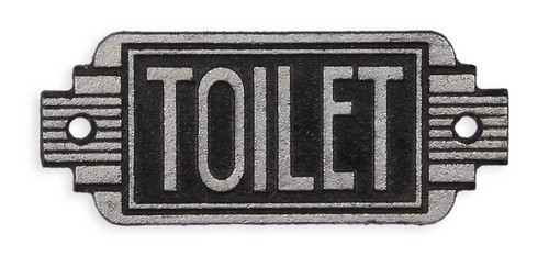 Cast iron art deco sign - cast,