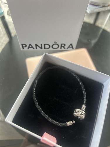Pandora black leather bracelet - pandora,