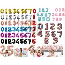 Self Inflating 32" 40'' Foil Number Balloons Birthday Age Party Wedding UK Birth