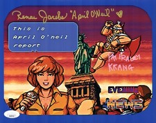 PAT FRALEY & RENAE JACOBS Signed TMNT APRIL & KRAANG 8x10 Photo JSA COA