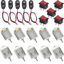 10 pcs Micro DC Motors Kit,DC 1.5-6V DC Motor,130 DC Motor +5pcs 9V battery for