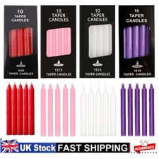 Dinner Tapers Candles High Quality Box Of 10 Colours Available