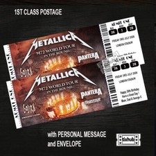 Metallica Mock Ticket M72 World Tour 2026  Personalised Gift Reveal Keepsake