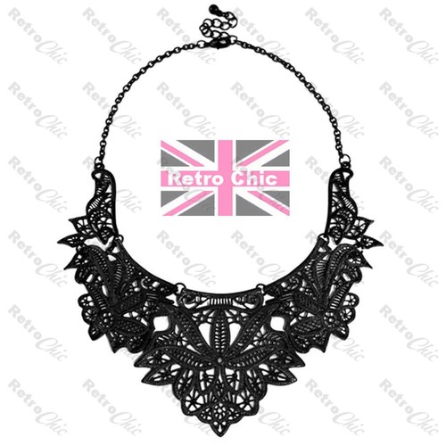Large black collar statement - black,