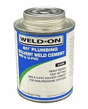 611 Plumbing Solvent Weld Cement ABS & U-PVC 250ML Plastic Pipe Adhesive Glue