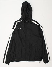 NIKE Mens Storm-Fit Hooded Rain Jacket UK 44 2XL Black Polyester DJ11