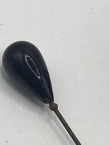 Antique jet hat pin - jet,