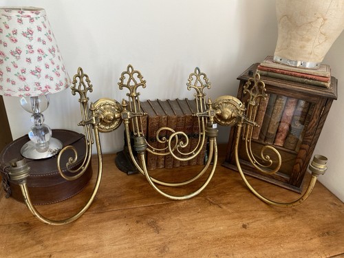 Pair heavy vintage - pair, brass