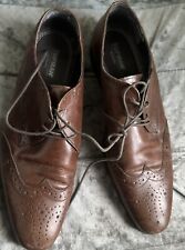 Topman Brown Leather Oxford Brogues Dress Shoes Men  Size 7.5 Lace Up 41 EU