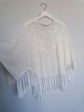 Oasis white tassel embroidered