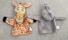 GLORIA & MELMAN PUPPET MADAGASCAR AFRICA soft toy DREAMWORKS VINTAGE 2008