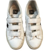 Veja Recife Chromefree Triple Strap Fasten Sneaker White Black Size 6 Or 37