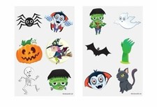 72 X Halloween Trick Or Treat Kids Boys Girls Temporary Tattoos Party Bag Favor