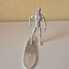 SILVER SURFER FIGURE RARE HASBRO TOY 3.75 INCH WITH SURFBOARD MARVEL COMIC PACK