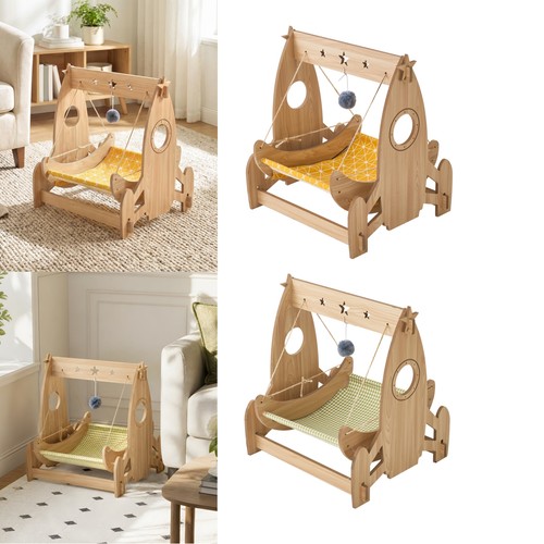 Wooden cat swing bed hammock - swing,