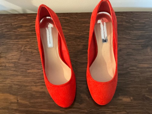 Ladies suede shoes red size - ladies, 4