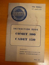 JAMES MOTORCYCLE 1956 ORIGINAL INSTRUCTION BOOK COMET 100 / CADET 150
