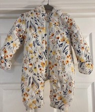 Cutey Couture Floral Pramsuit 6–9M Hooded Padded Winter Baby Suit