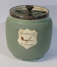 Macintyre / Moorcroft tobacco jar with secure lid c1910 & hallmarked silver rim