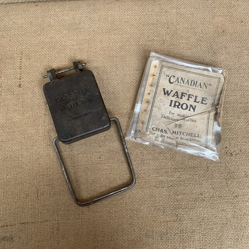 Antique canadian waffle iron - waffle,