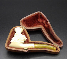 VINTAGE  MEERSCHAUM  LADY  CHEROOT HOLDER  ( 198A ) FROM LARGE COLLECTION