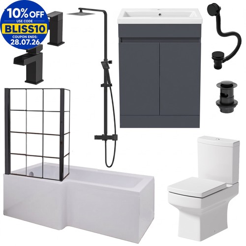 Complete bathroom suite black - bathroom,