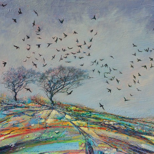Winter crows fine - winter, art