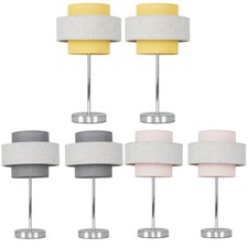 2x Touch Table Lamps Chrome