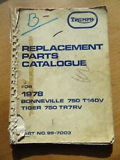 AL496  - TRIUMPH T140V & TR7V PARTS LIST 1978 - FAIR CONDITION